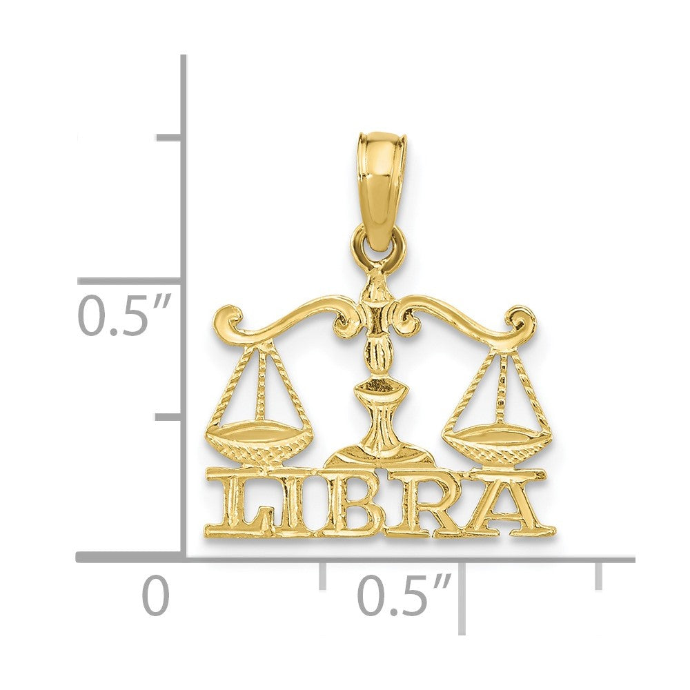 10K LIBRA Zodiac Charm