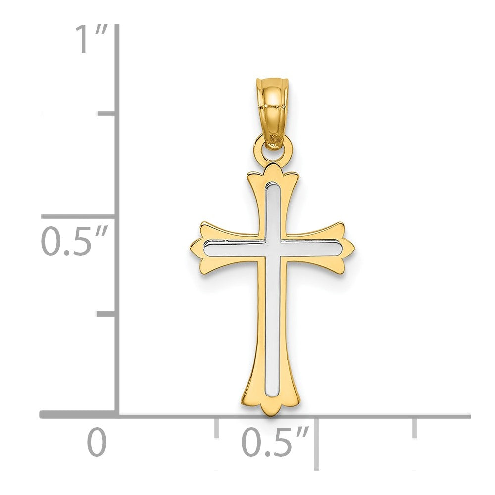 10k Two-tone Center Cross Charm
