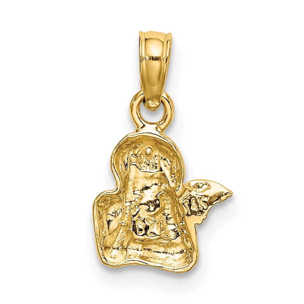 10K and White Rhodium Angel Resting On Elbow Charm