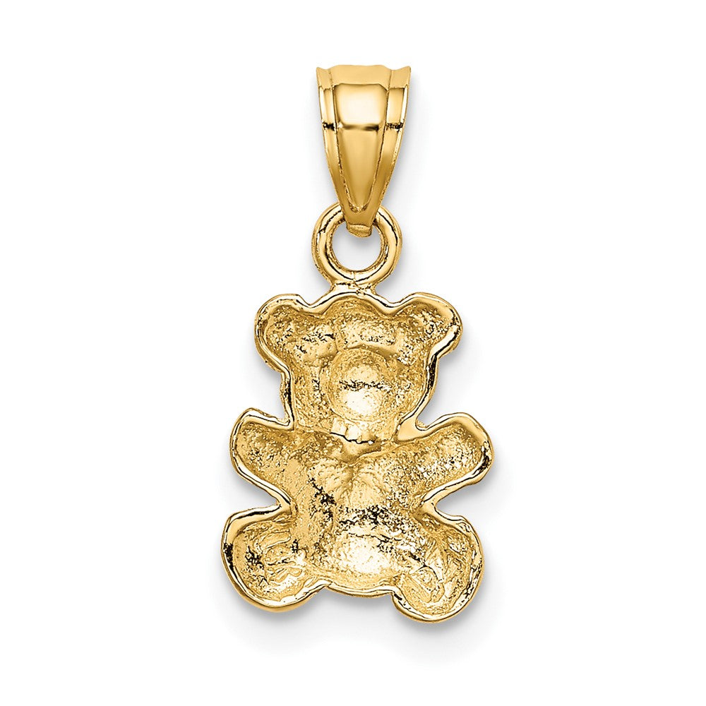 10k and White Rhodium Teddy Bear Charm