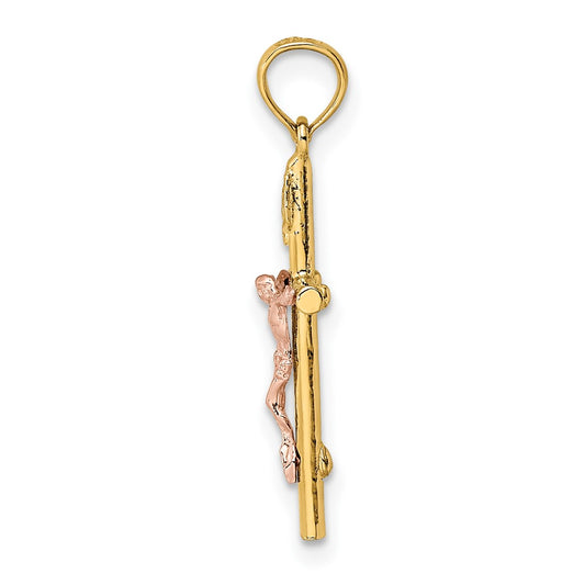 10k Two-Tone Crucifix Charm