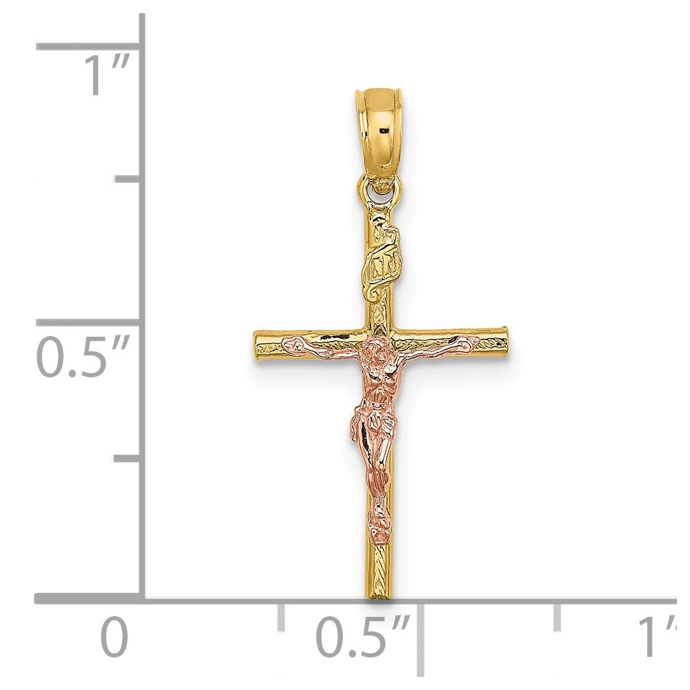10k Two-Tone Cross Crucifix Charm
