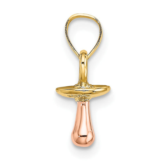 10k Two-Tone 3-D Pacifier Charm