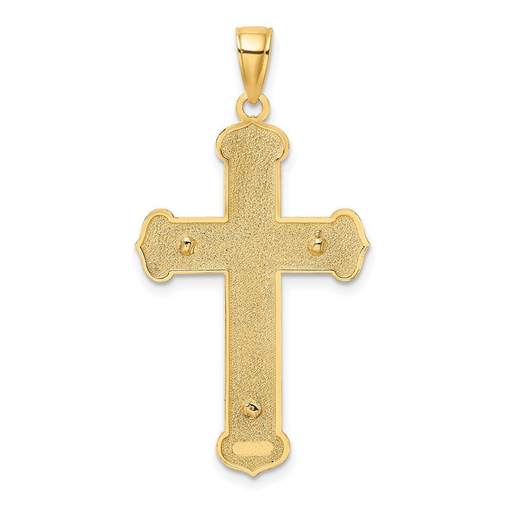 10K Two-tone Textured Crucifix Charm