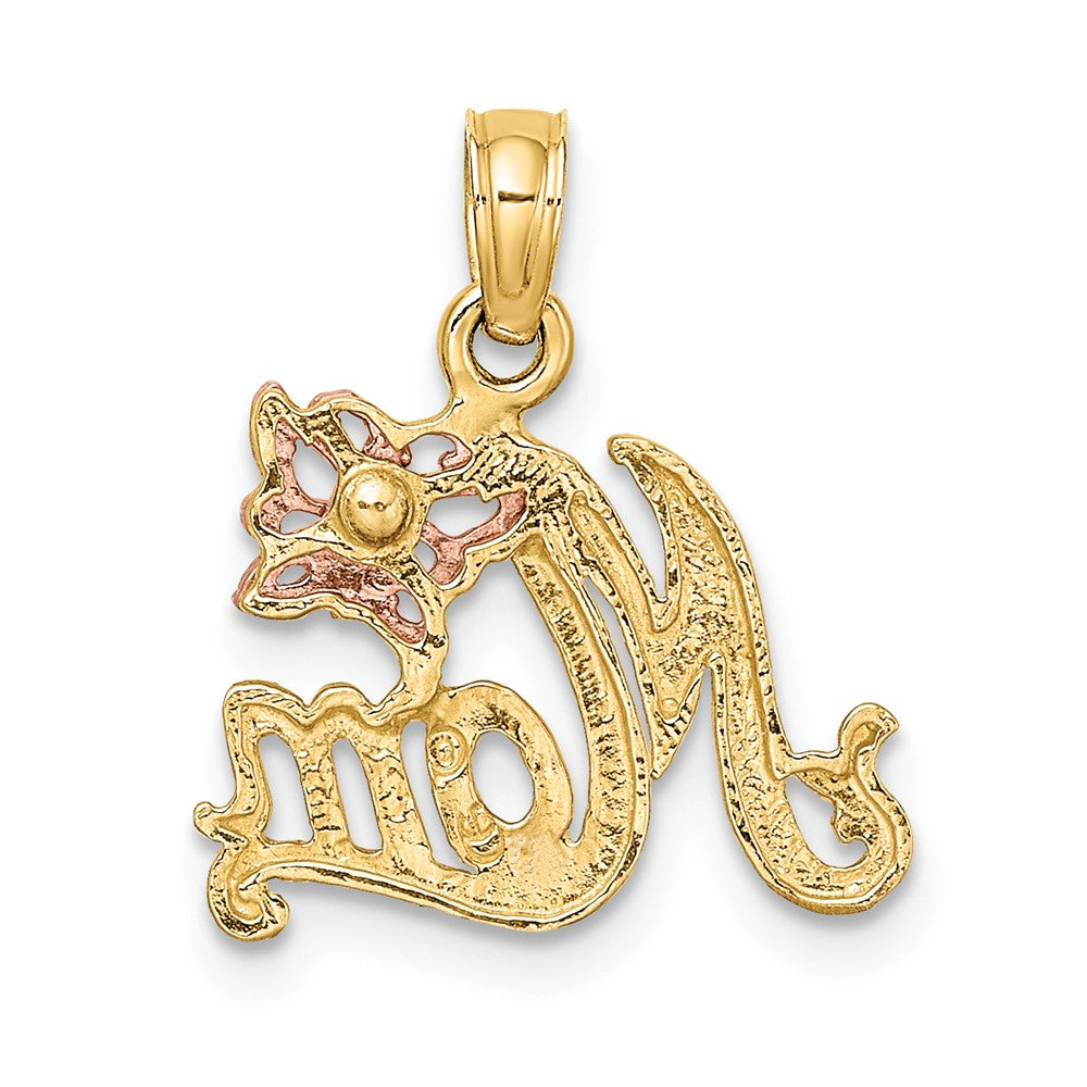 10K Two-Tone MOM and Butterfly Charm
