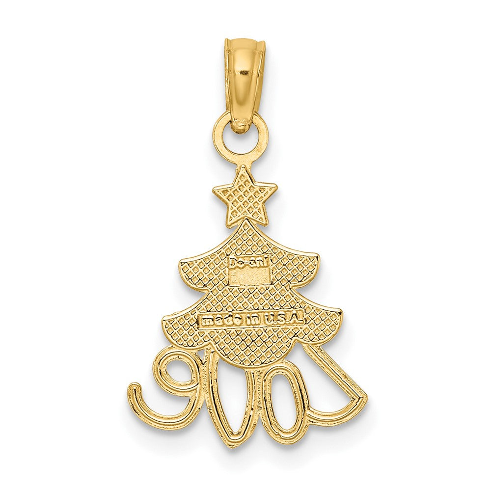 10K and White Rhodium Christmas Tree LOVE Charm