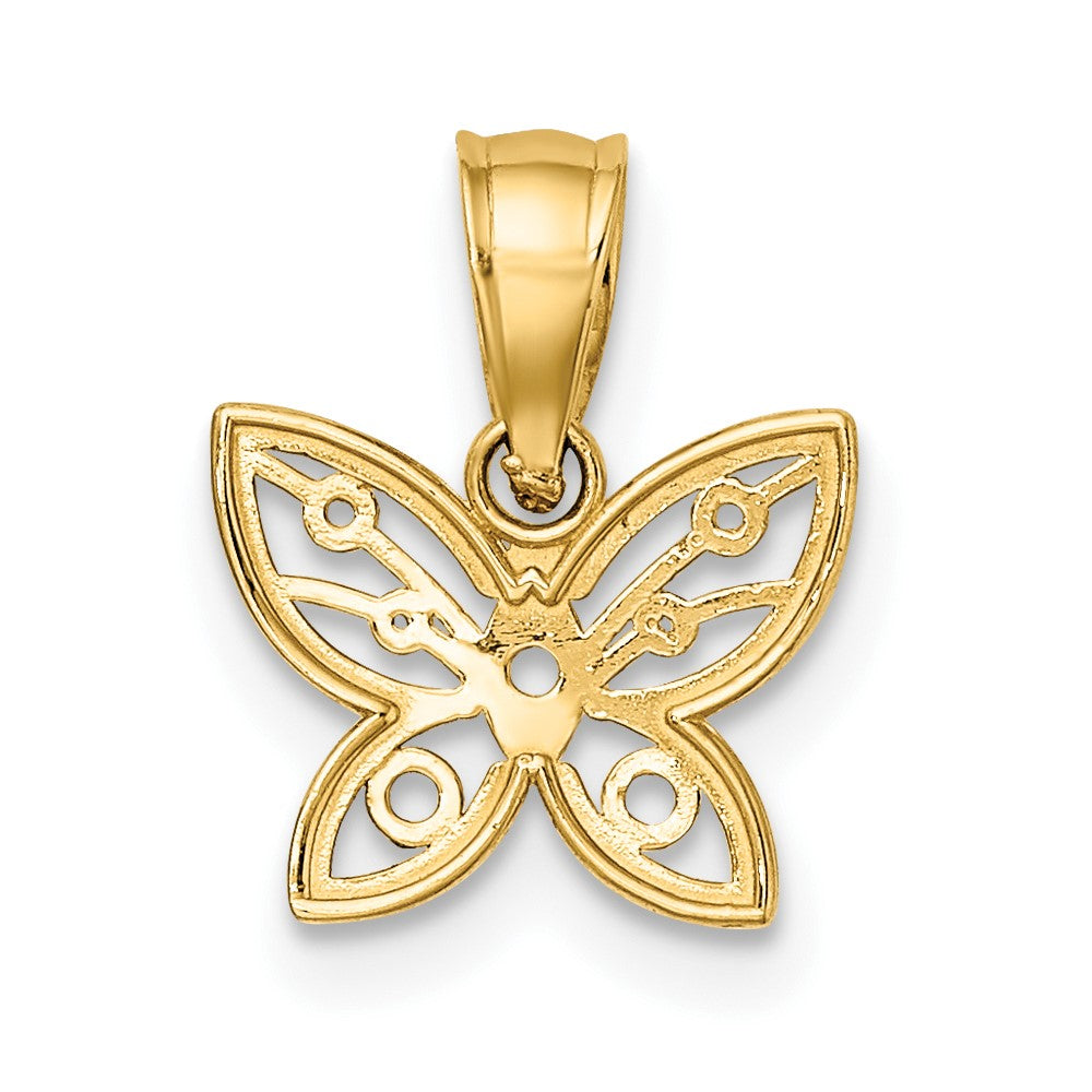 10k w/ Rhodium Mini D/C Butterfly Charm