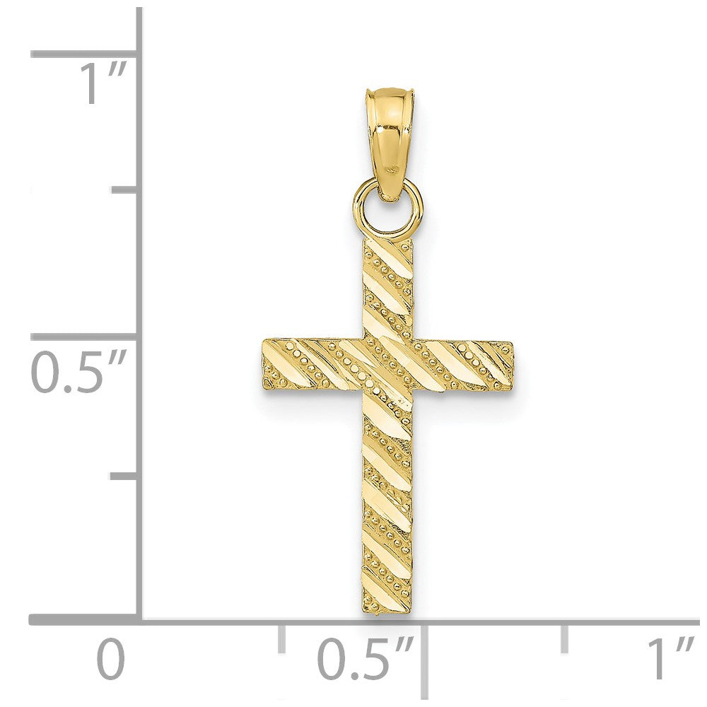 10k D/C Cross Pendant
