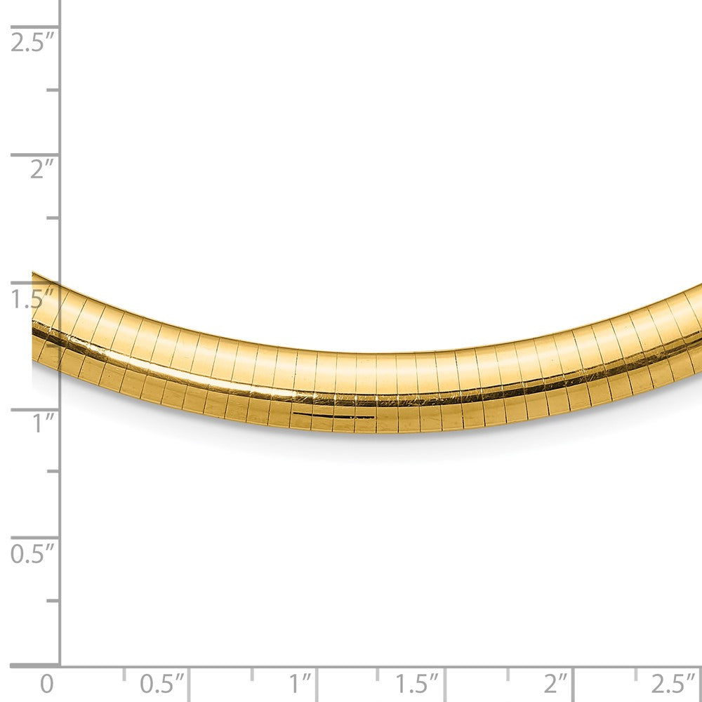 10k 8mm Domed 18 inch Omega Necklace