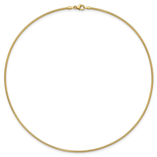 10k 1.4mm Round 16 inch Omega Necklace