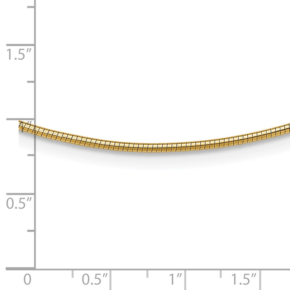 10k 1.4mm Round 18 inch Omega Necklace