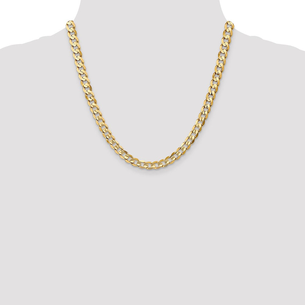 10K 6.75mm Open Concave Curb Chain 10K