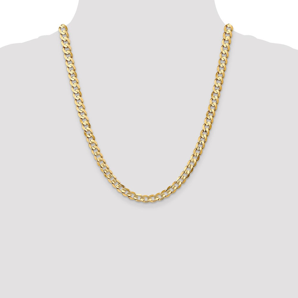 10K 6.75mm Open Concave Curb Chain 10K