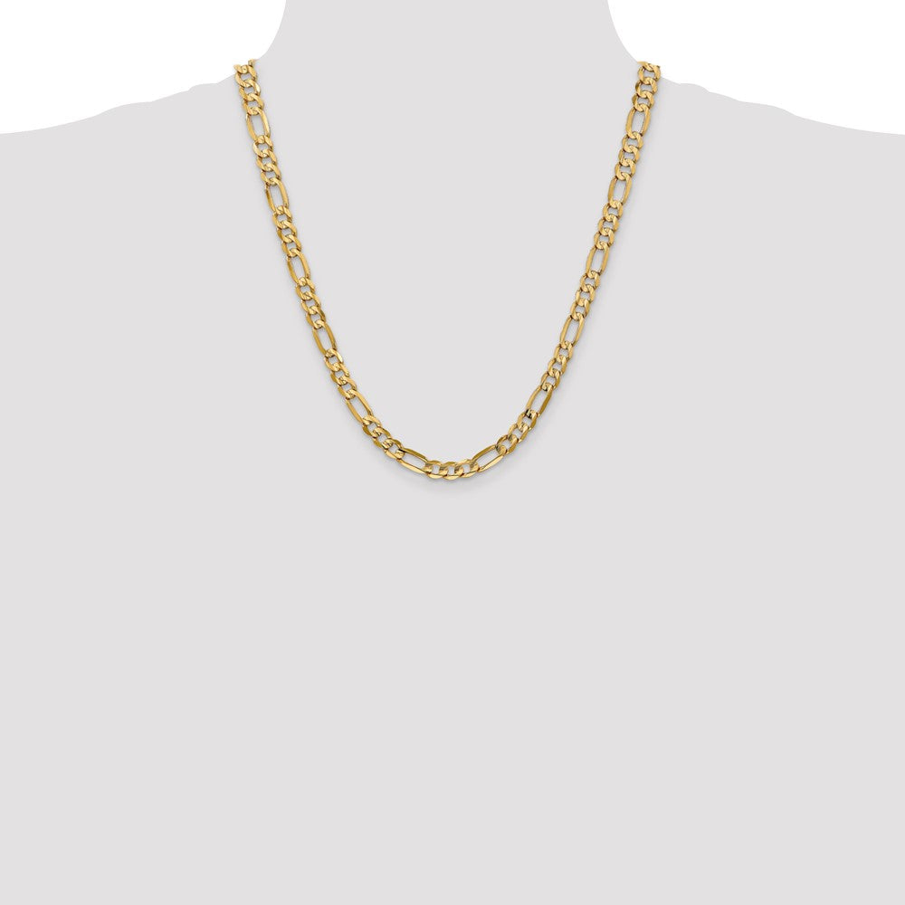 10k 6mm Concave Open Figaro Chain