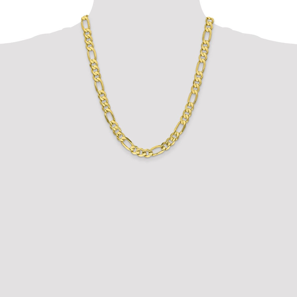 10k 8.75mm Concave Open Figaro Chain
