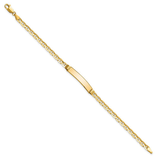 10k Polished Solid Chain/Solid Plate Anchor Link 25x5mm Plate 7 inch ID Bracelet