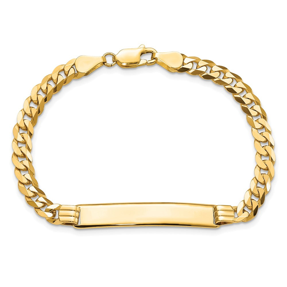 10k Polished Solid Chain/Solid Plate Curb Link 33x7mm Plate 8 inch ID Bracelet
