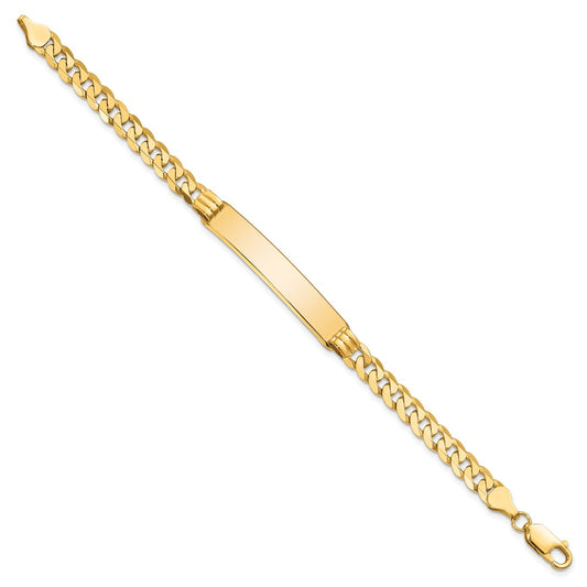 10k Polished Solid Chain/Solid Plate Curb Link 38x7mm Plate 7 inch ID Bracelet