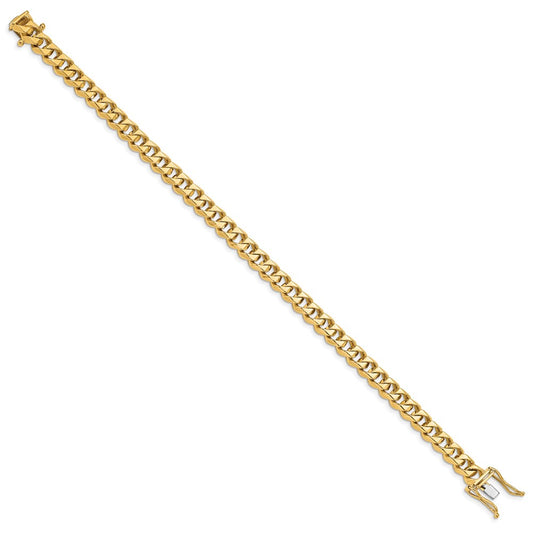 10k 7mm Hand-Polished Traditional Curb Link 8 inch Bracelet