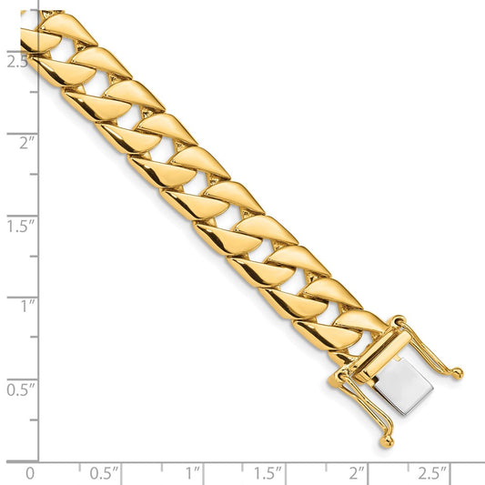 10k 10.2mm Hand-polished Fancy Curb Link 8 inch Bracelet