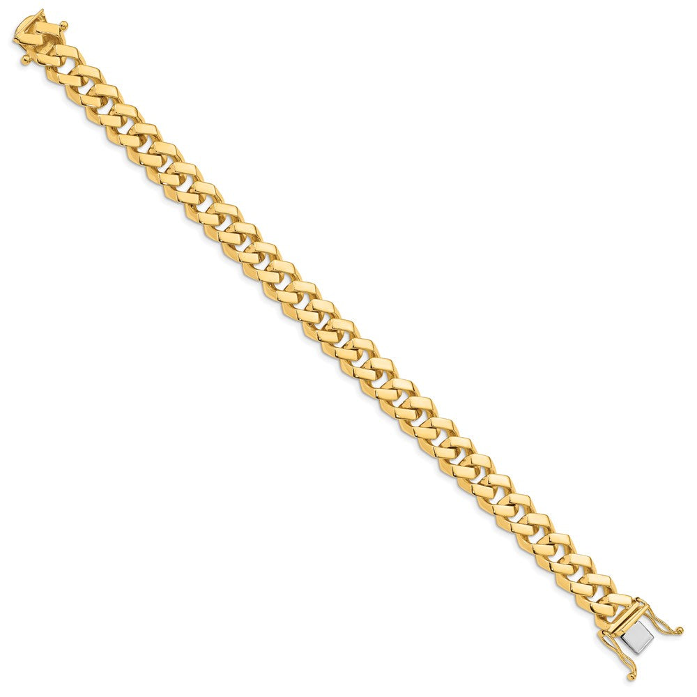 10k 10mm Hand-Polished Fancy Curb Link 8 inch Bracelet