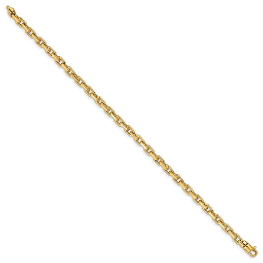 10k 4.2mm Hand-polished Fancy Cable Link 7 inch Bracelet