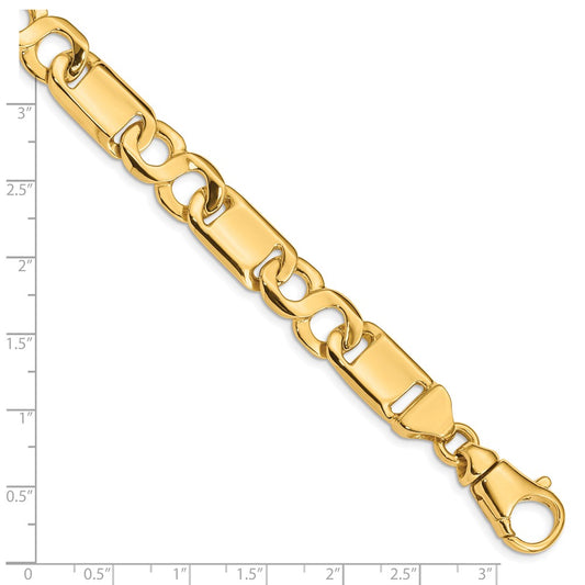 10k 10.4mm Hand-polished Fancy Link 8.5 inch Bracelet