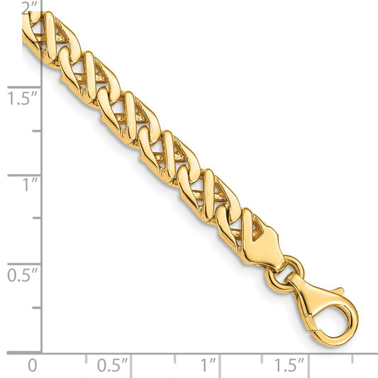 10k 6.1mm Hand-Polished Fancy Link 8 inch Bracelet