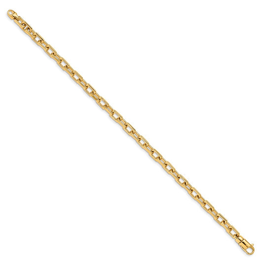 10k 5mm Hand-polished Fancy Cable Link 9 inch Bracelet