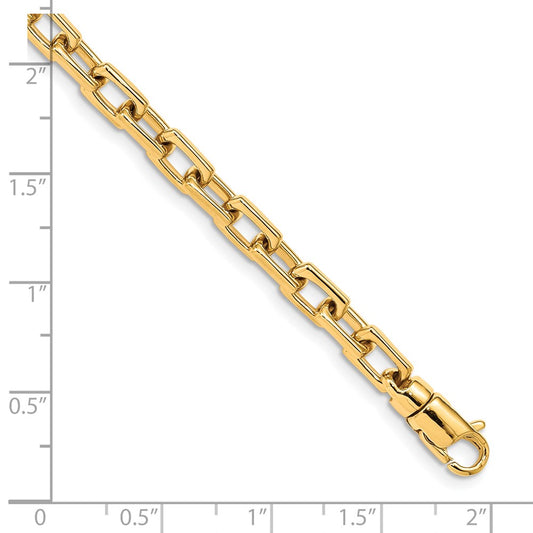 10k 5mm Hand-polished Fancy Cable Link 8 inch Bracelet