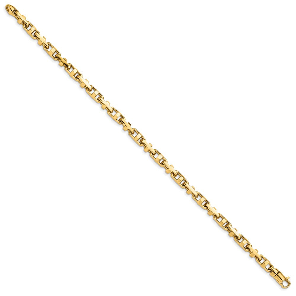 10k 5mm Hand-polished Fancy Link Bracelet