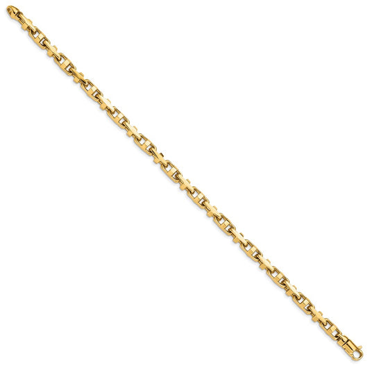10k 5mm Hand-polished Fancy Link 8.75 inch Bracelet