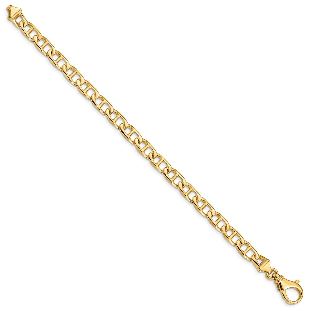 10k 6.5mm Hand-polished Fancy Anchor Link 8.25 inch Bracelet
