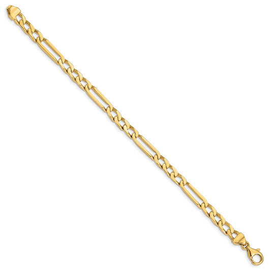 10k 5mm Hand-polished Figaro Link 8 inch Bracelet