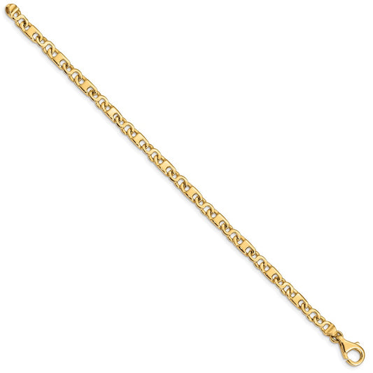 10k 4.4mm Hand-Polished Fancy Link 8.25 inch Bracelet
