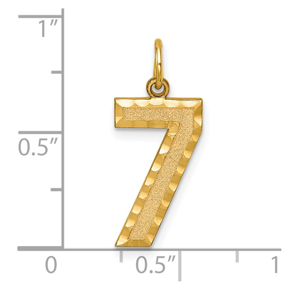 10ky Casted Large Diamond Cut Number 7 Charm