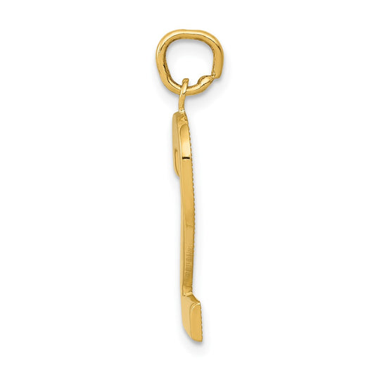 10k Large Polished Number 2 Charm