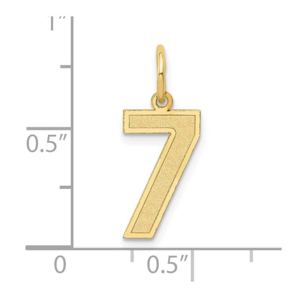 10k Medium Satin Number 7 Charm
