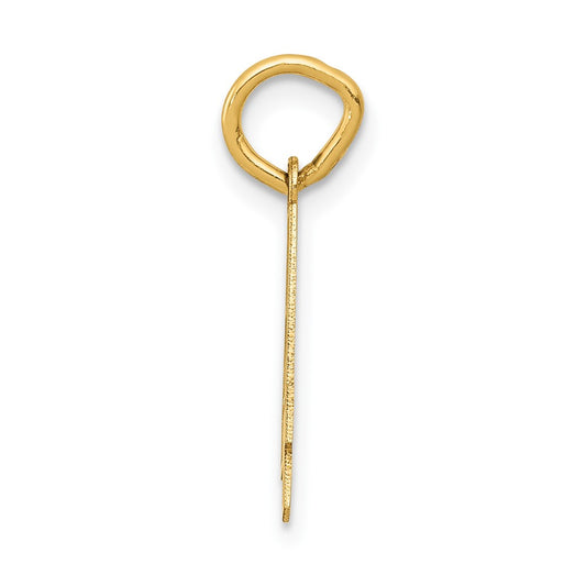 10k Small Satin Number 4 Charm
