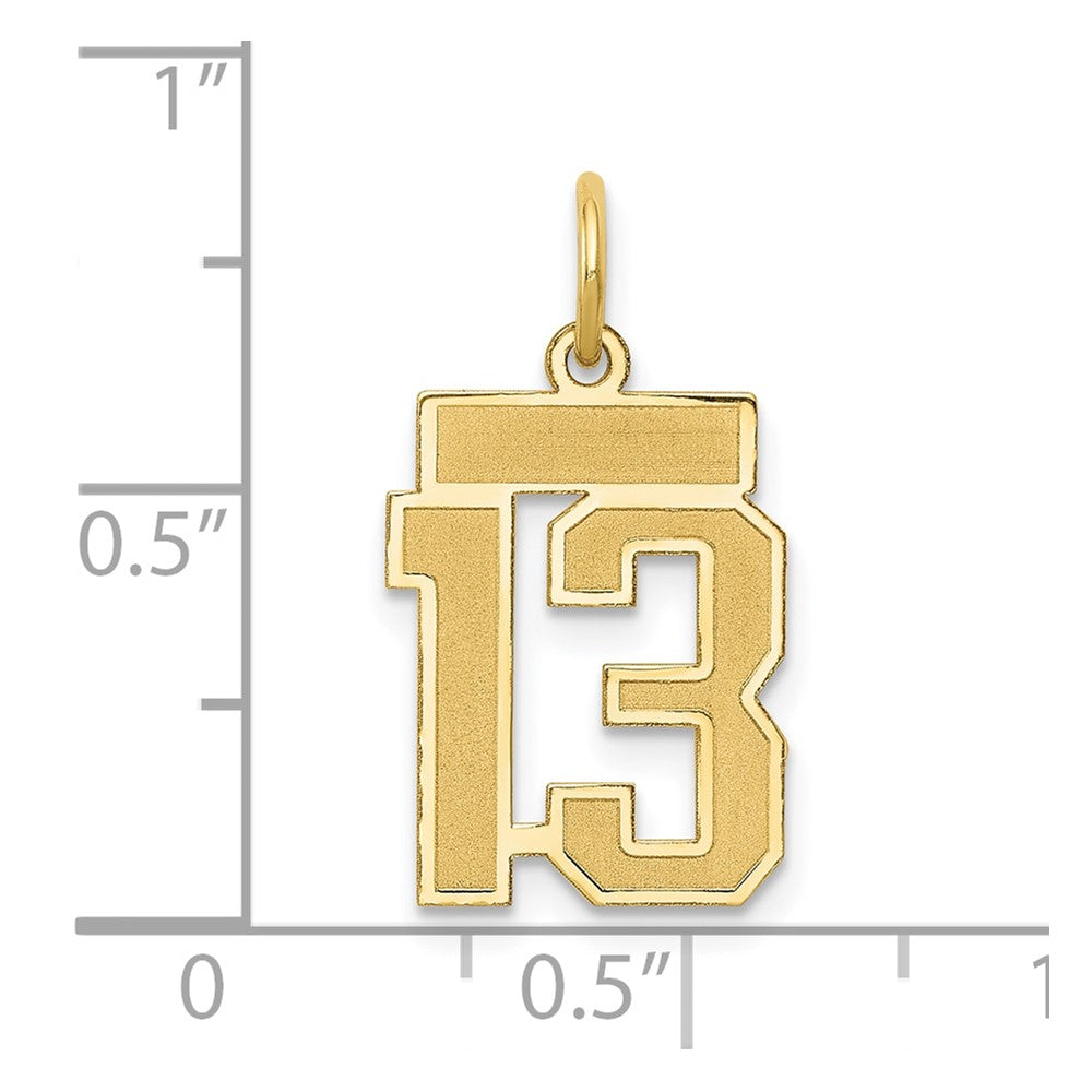 10ky Small Satin Number 13 Charm