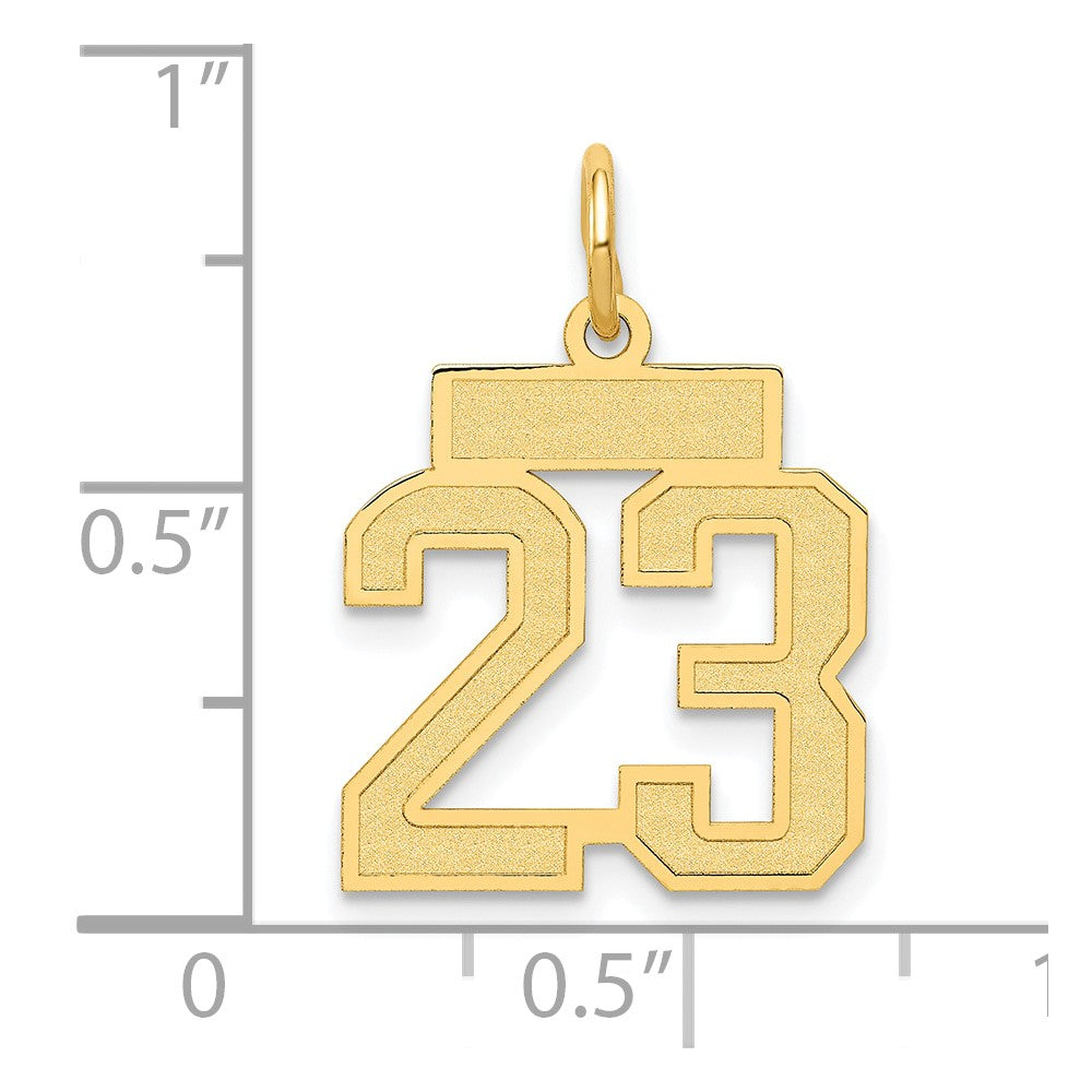 10k Small Satin Number 23 Charm