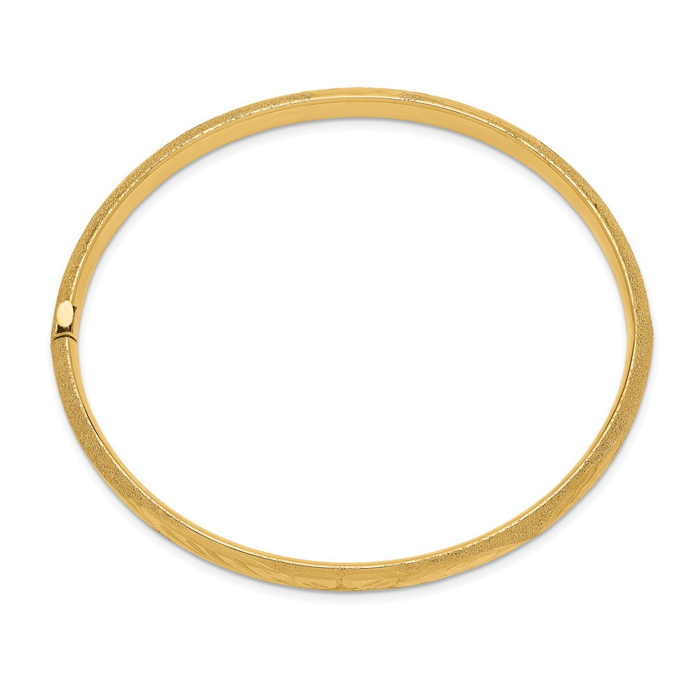 10k 4/16 Laser Cut Hinged Bangle Bracelet
