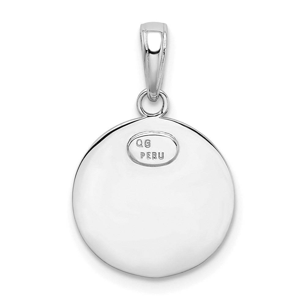10k White Gold Saint Christopher Round Medal Charm