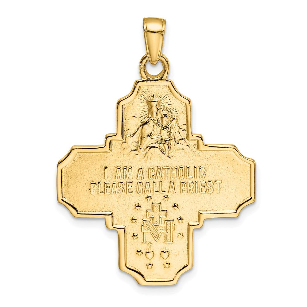 10k Large Four-Way Medal Pendant