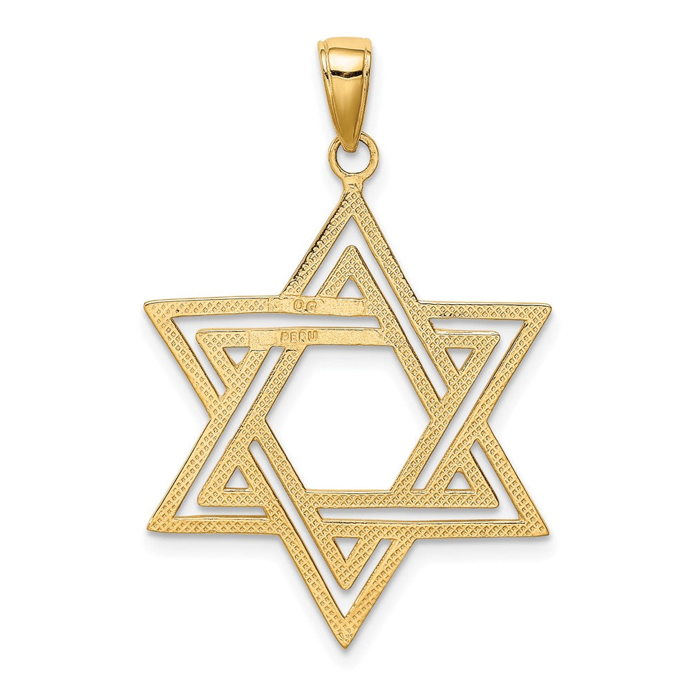 10k Solid Polished Large Star of David Charm