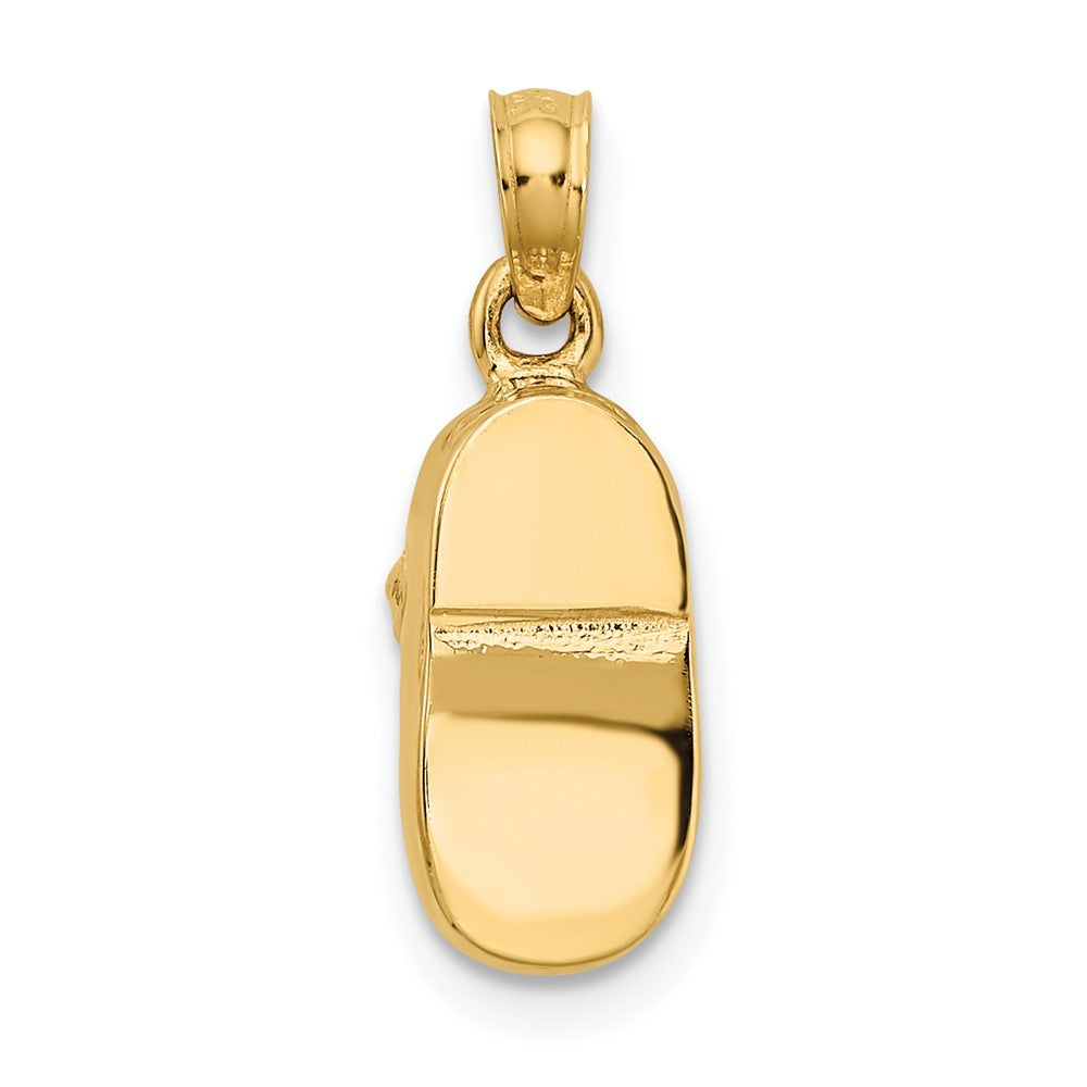 10k 3D Two-tone Baby Shoe Charm