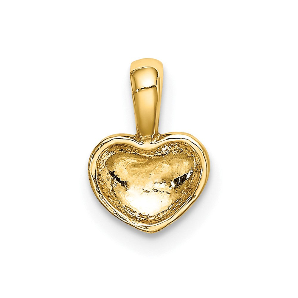 10K Polished 3-D Small Puffed Heart Charm
