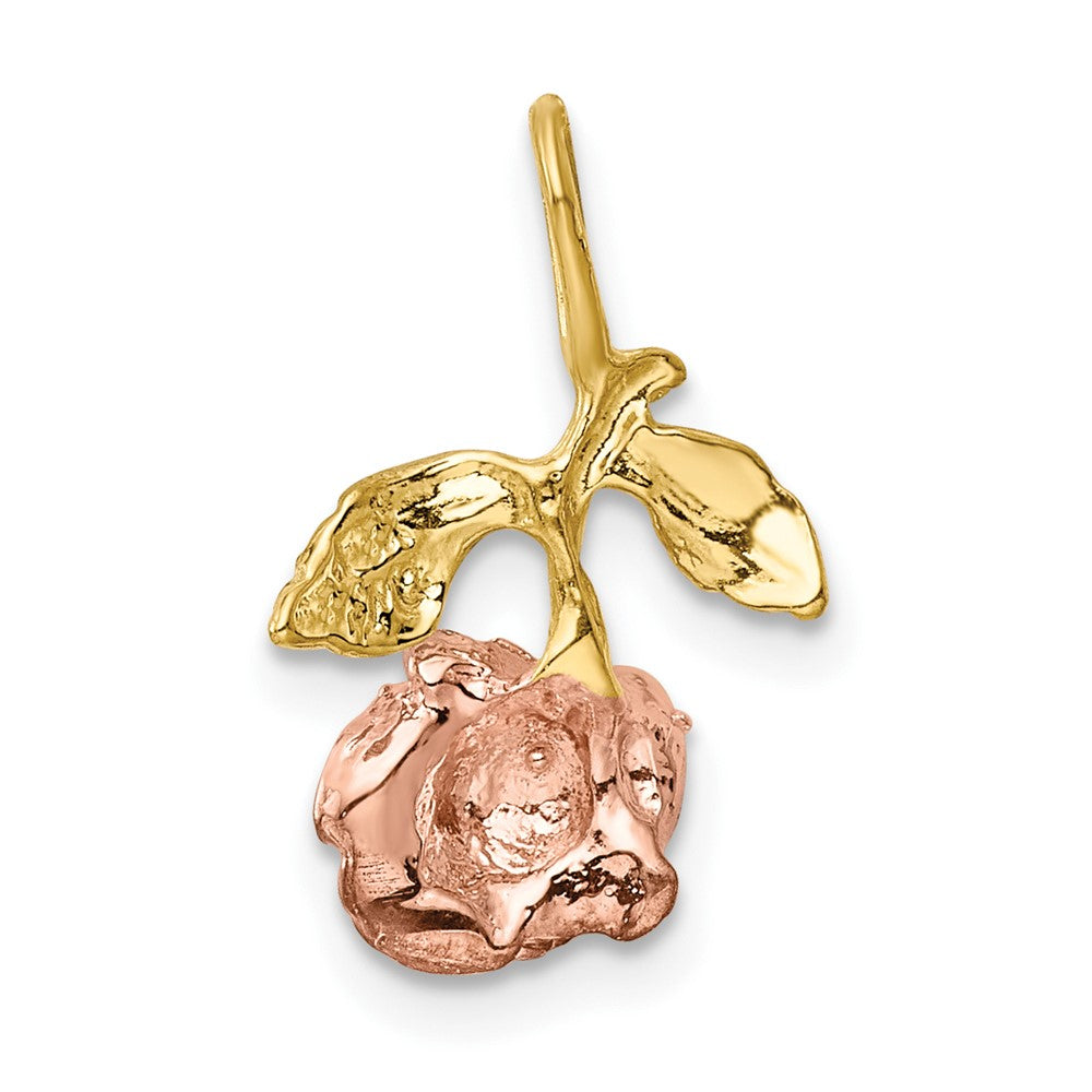 10k with White and Rose Rhodium Rose Flower Chain Slide