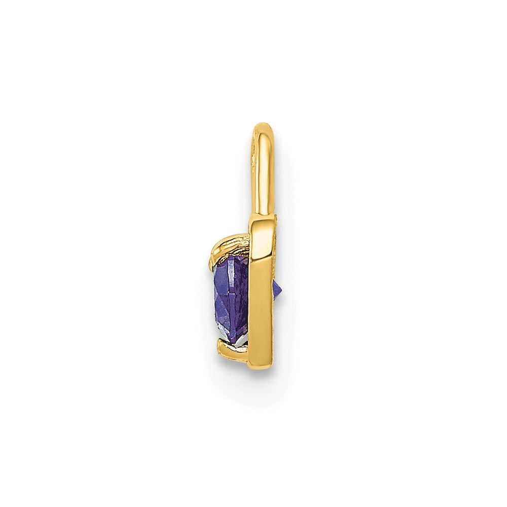 10ky June Synthetic Birthstone Heart Charm