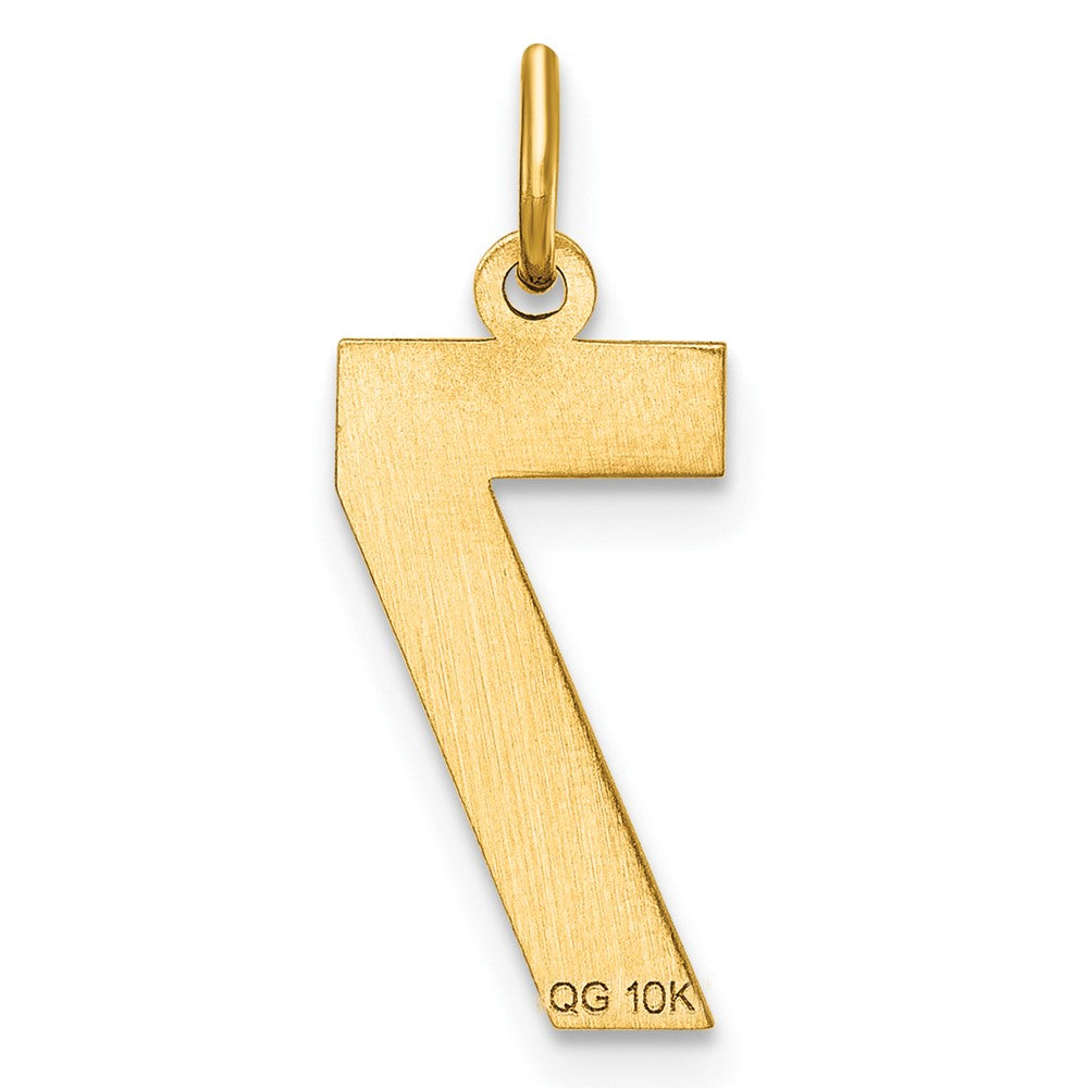 10ky Casted Medium Diamond-cut Number 7 Charm